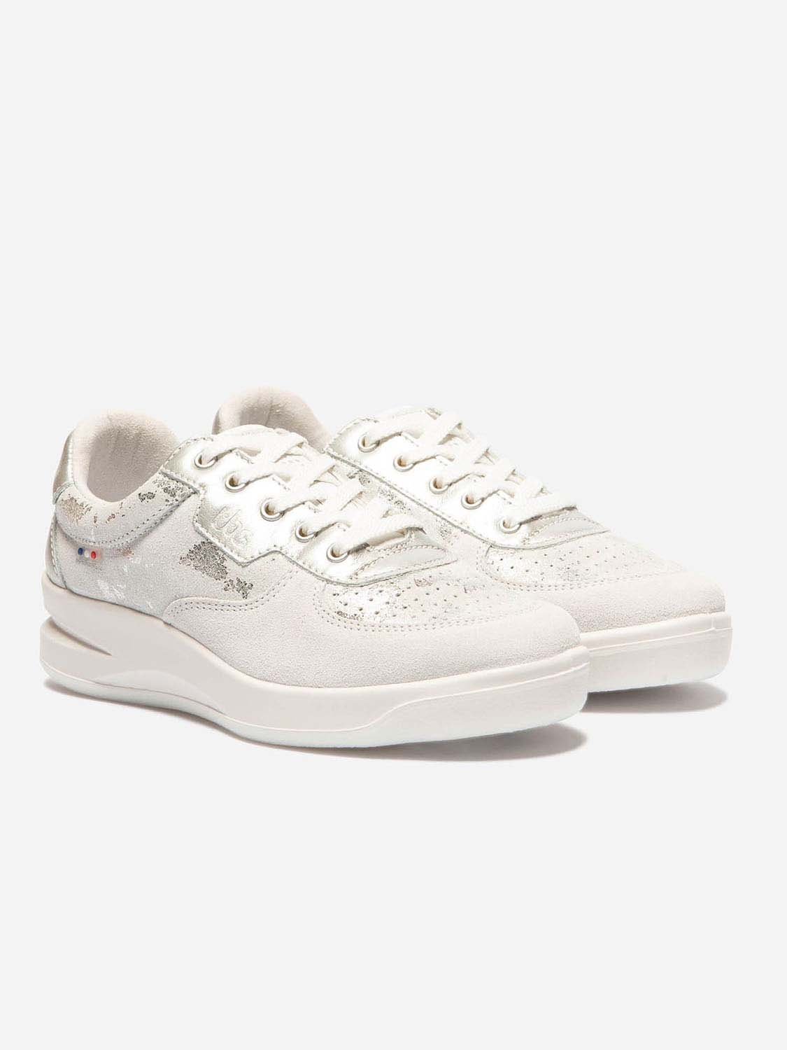 Baskets Femme Fabriquées en France Dessus Cuir Gris