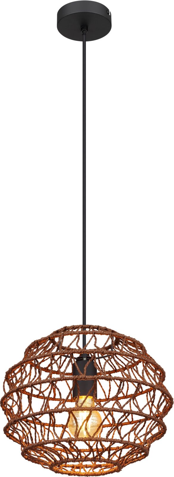 Hängeleuchte - schwarz-dunkelbraun - Metall - Ø 30 cm