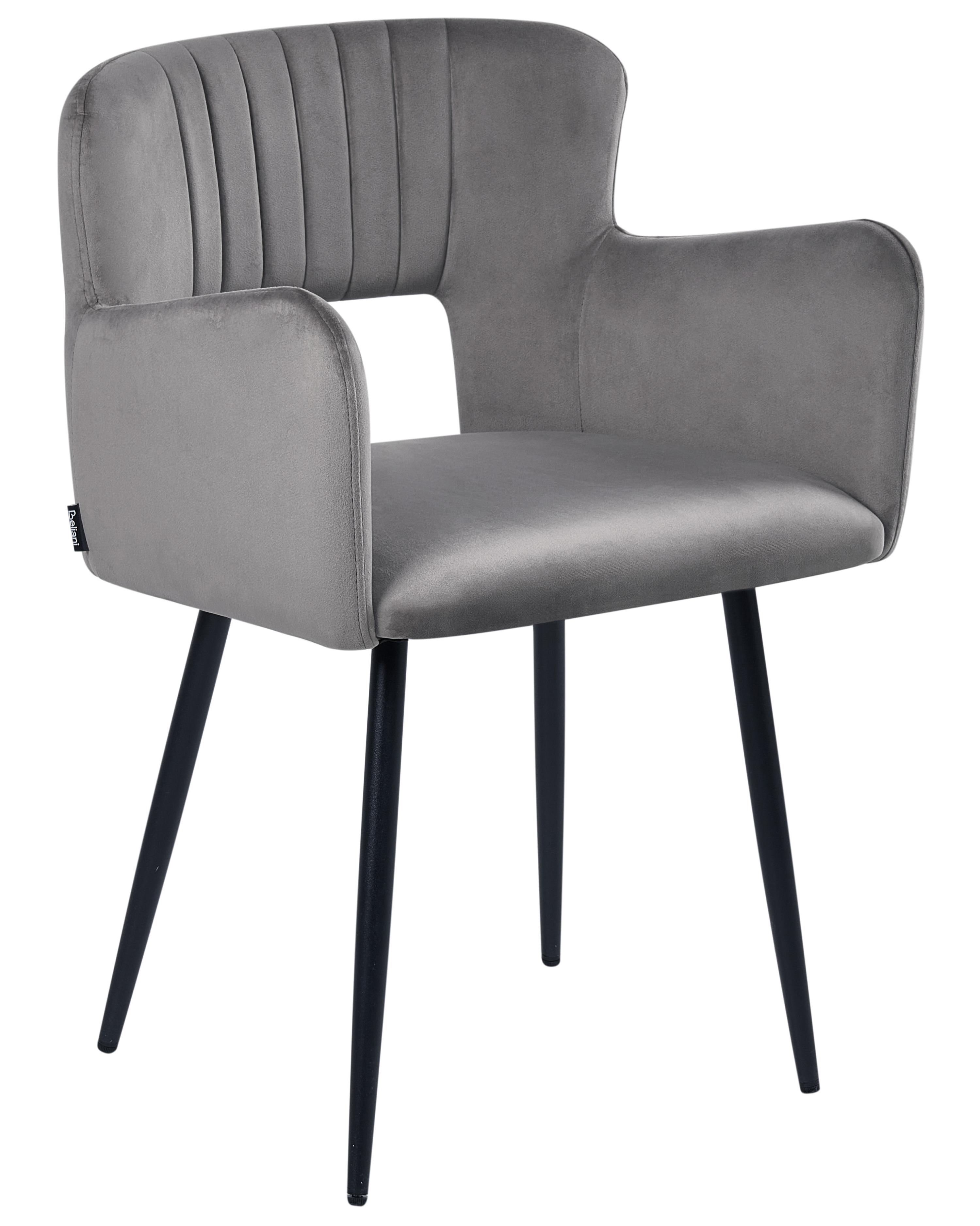 Set van 2 eetkamerstoelen SANILAC Fluweel Grijs