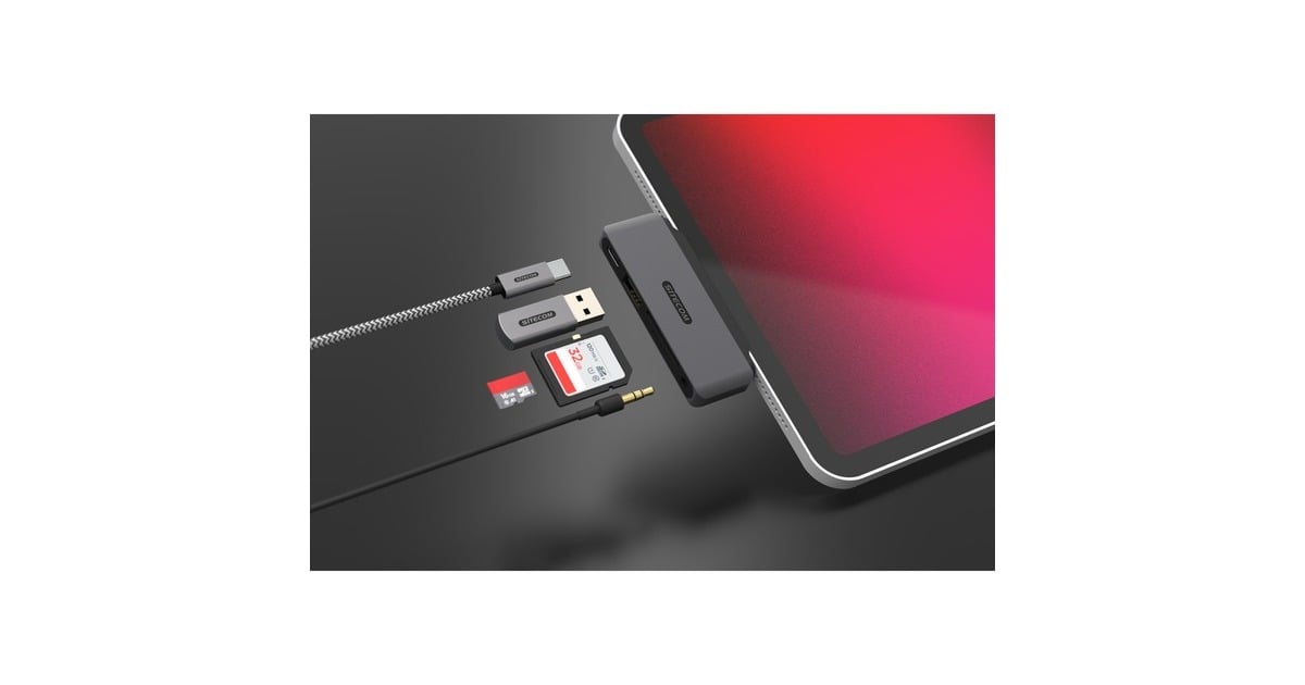 Sitecom5-in-1 iPad Multiport usb-hub  (Grijs)