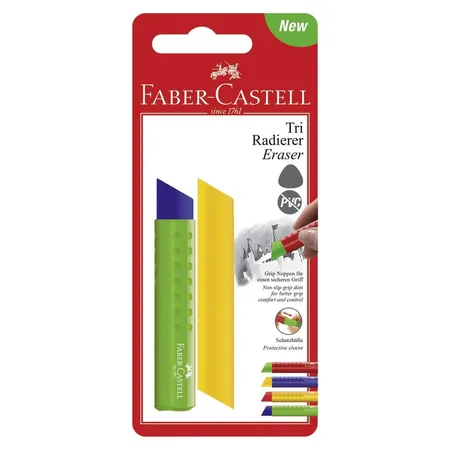 Faber-Castell Tri Radierer in Schutzhülle, 1 Stück, farblich sortiert