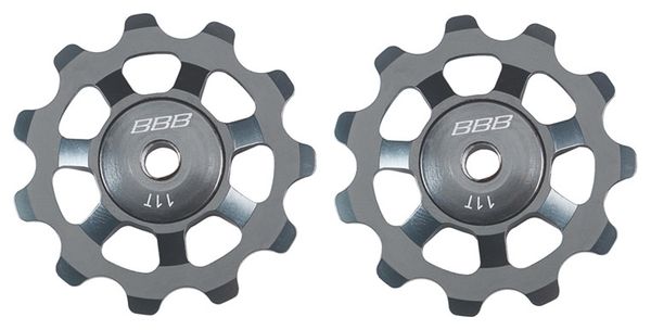 Paire de Galets BBB ALUBOYS Roulements Acier 9-10-11 Vitesses Gris