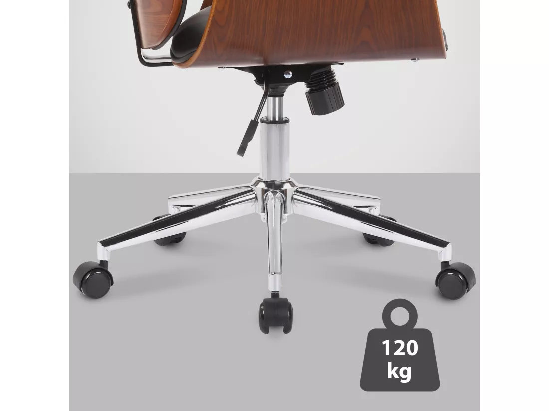 Chaise de bureau - Bois & Métal - Noyer / Noir - Kemberg