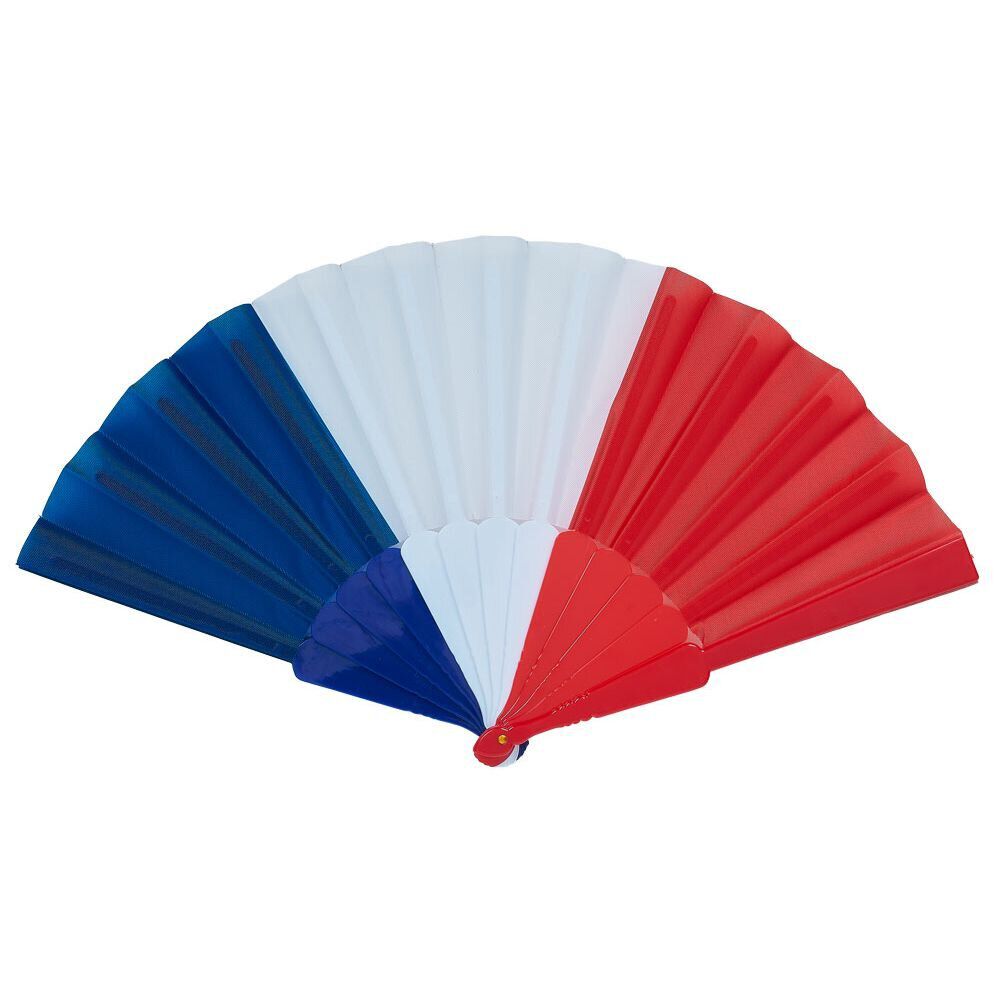 Éventail supporter France bleu blanc rouge 40x22cm