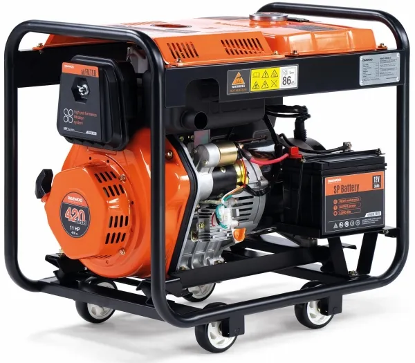 Daewoo DDAE 6000XE-3, 4500 W, 380 V, 13,5 L, Diesel, Manuel/Elektronisk, 50 Hz