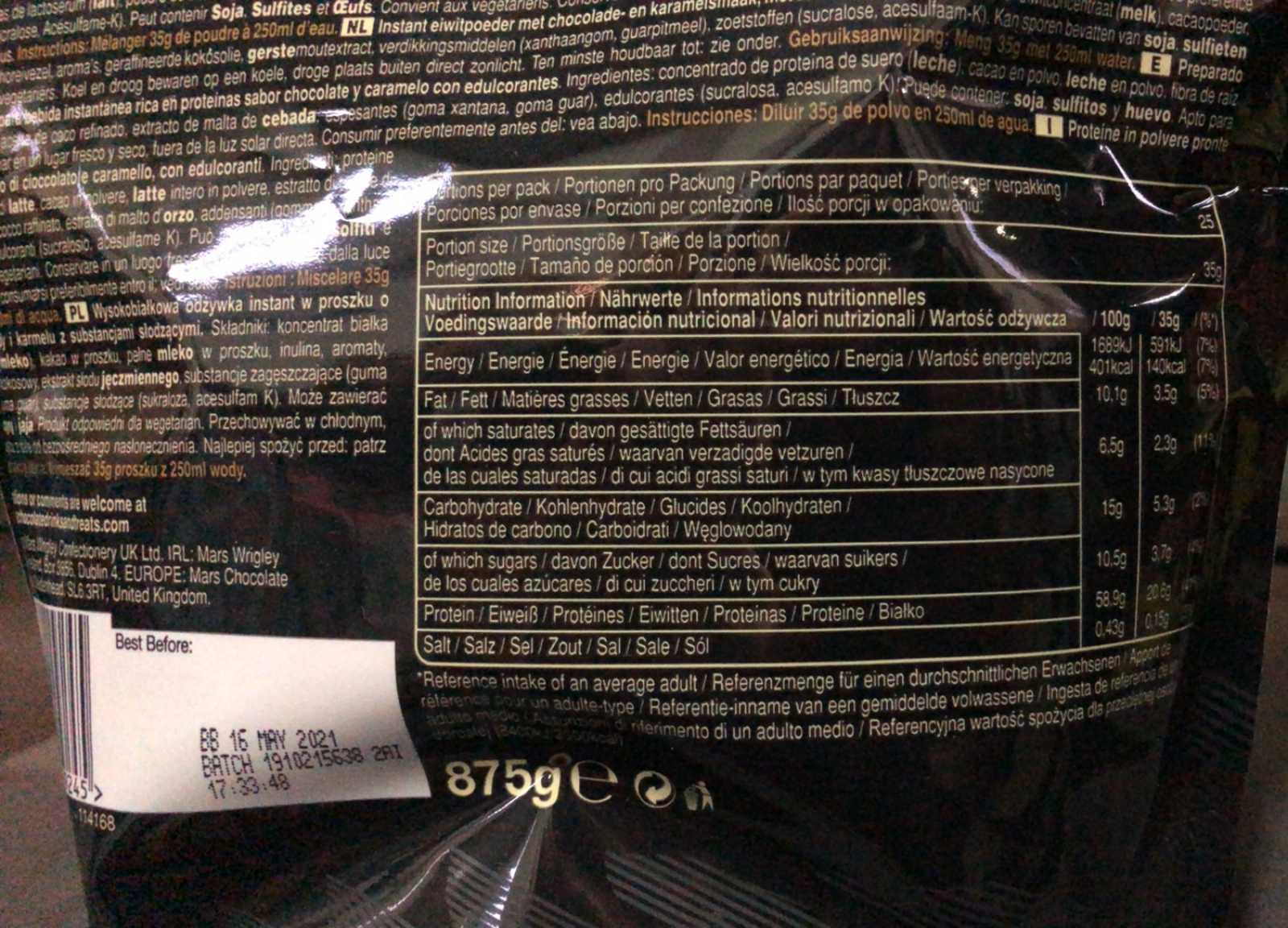 Mars Hi Protein 875g