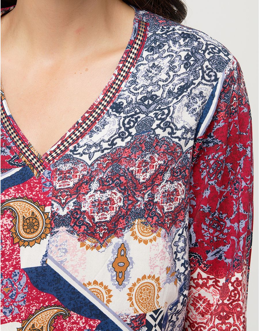 Blouse imprimée rouge
