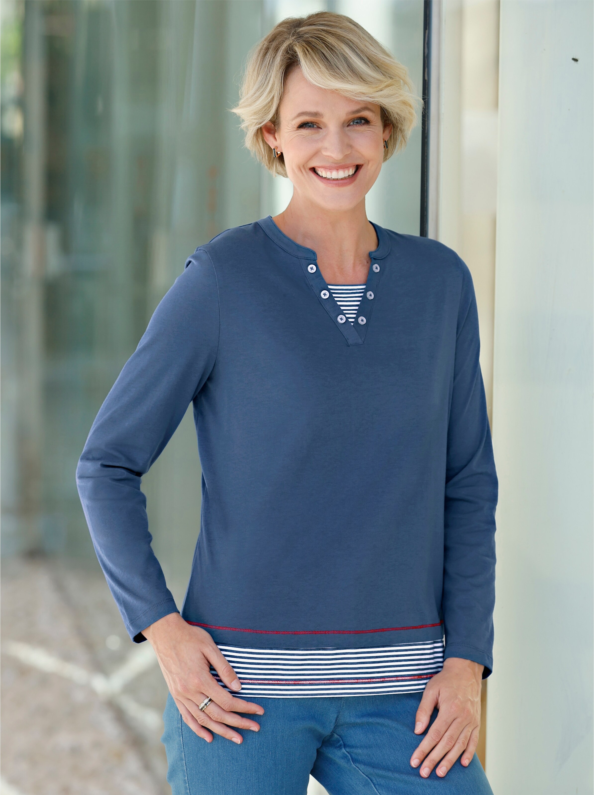 2-in-1-Langarmshirt