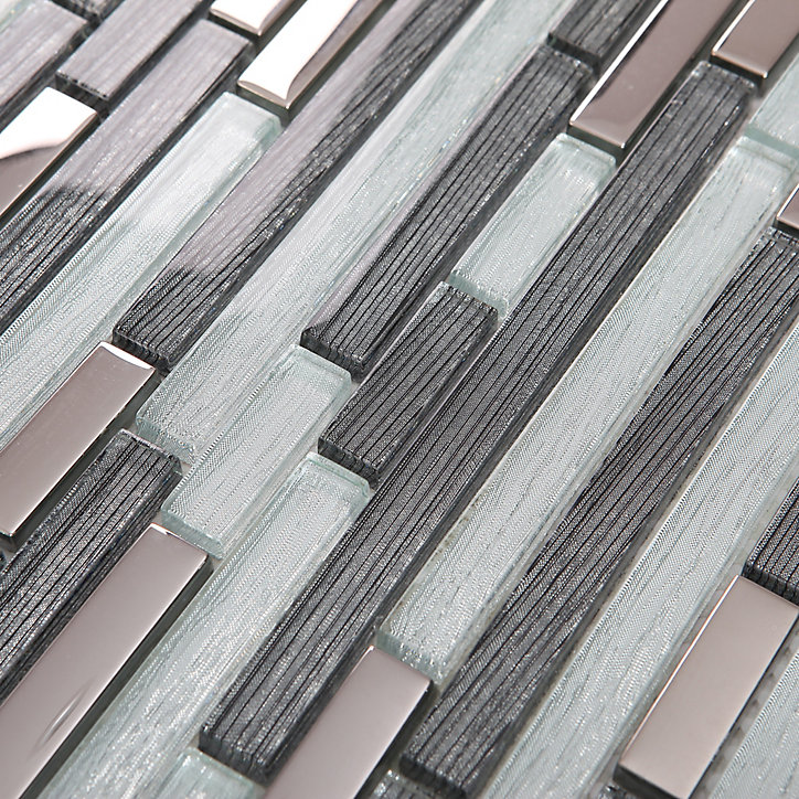 Mosaïque verre gris 30x30cm Foxe GoodHome