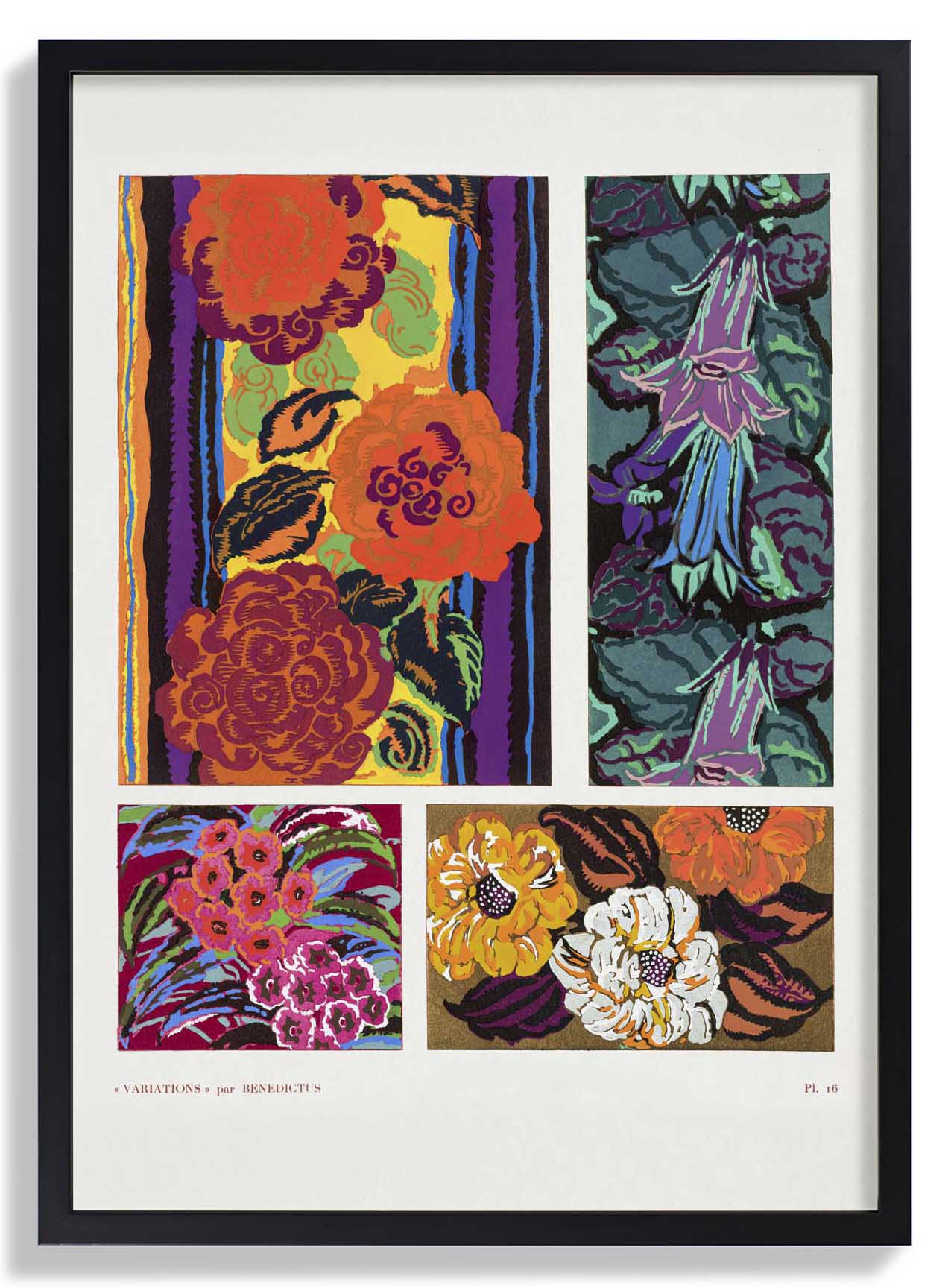 Vintage Florales Art-Déco-Muster, Variation 16 von Édouard Bénédictus
