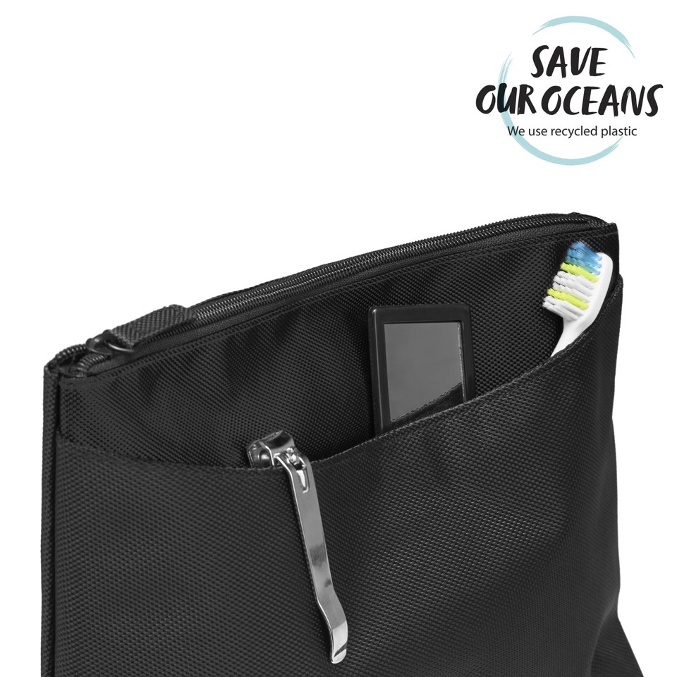 Studio - Studio Men's Washbag 100% Recycled Plastic Black - Toilettaske