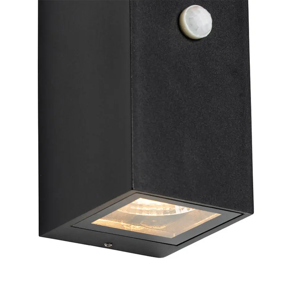 Qazqa buitenlampen met sensor baleno zwart gu10