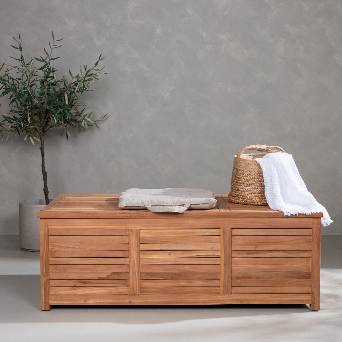 Tuinkussen opbergkist Dave Naturel - 130 x 46 cm