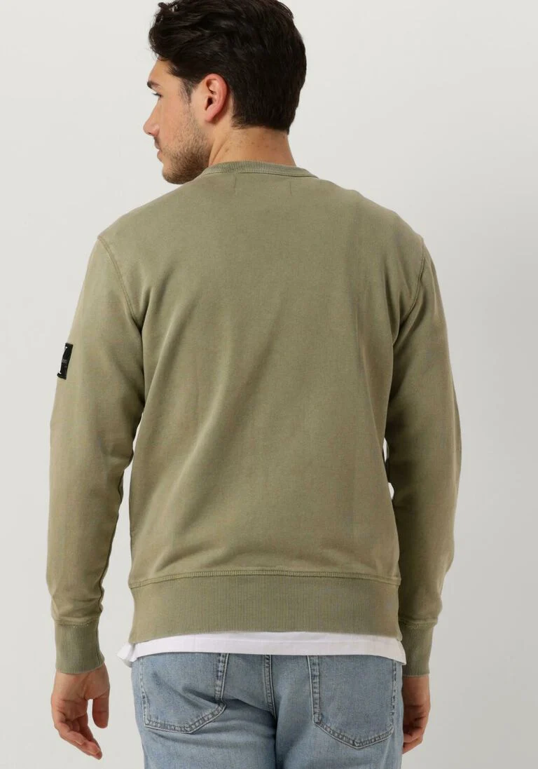 CALVIN KLEIN groene calvin klein sweater washed badge crew neck