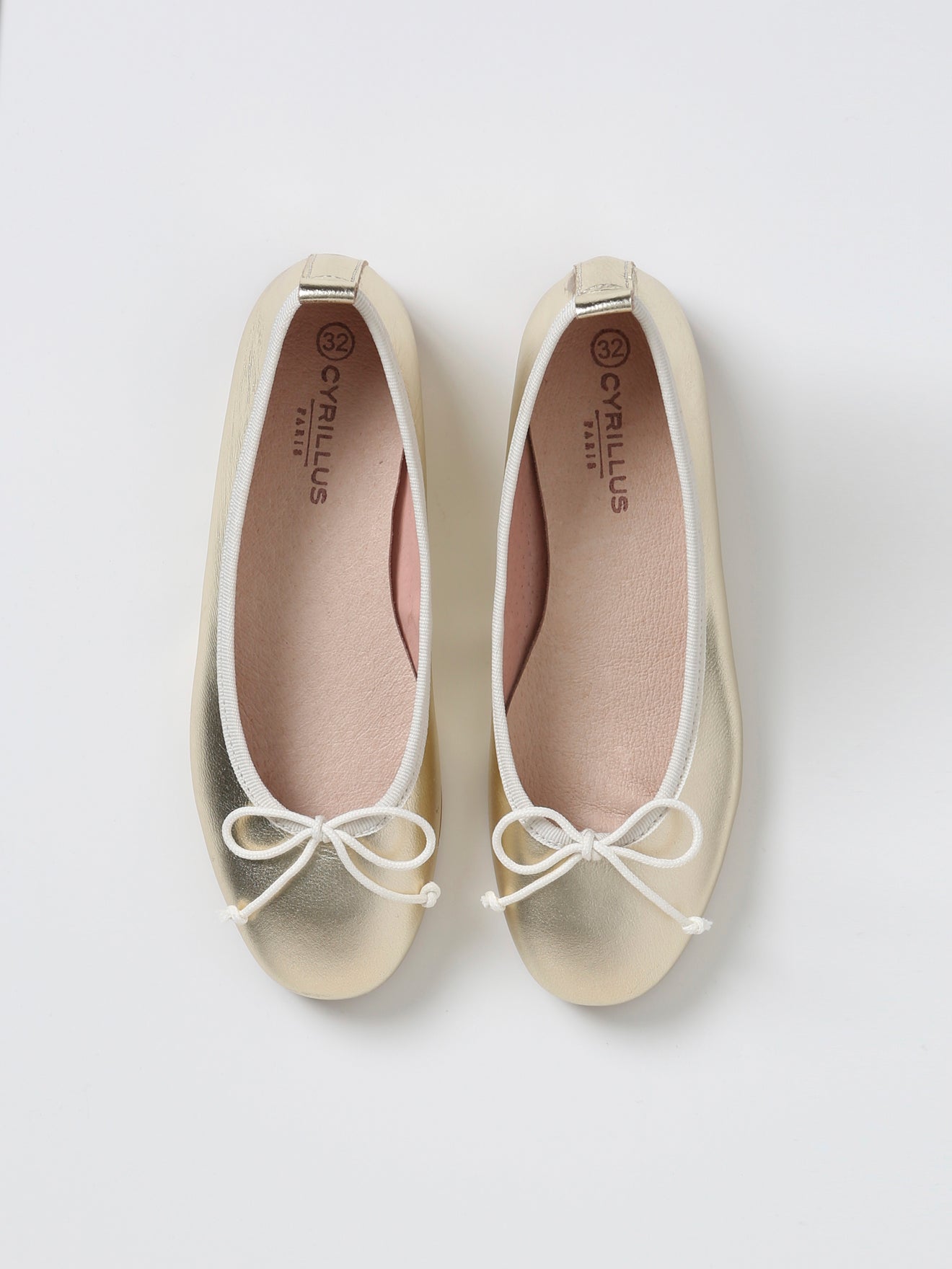 Ballerines dorées Fille en cuir