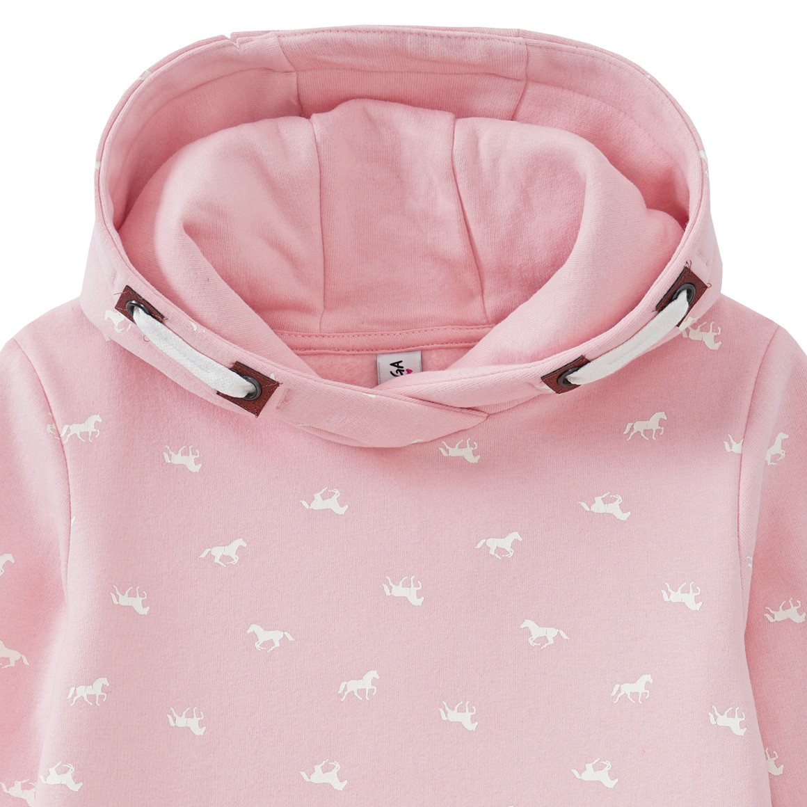 Yigga Mädchen Sweatkleid mit Pferde-Allover rosa