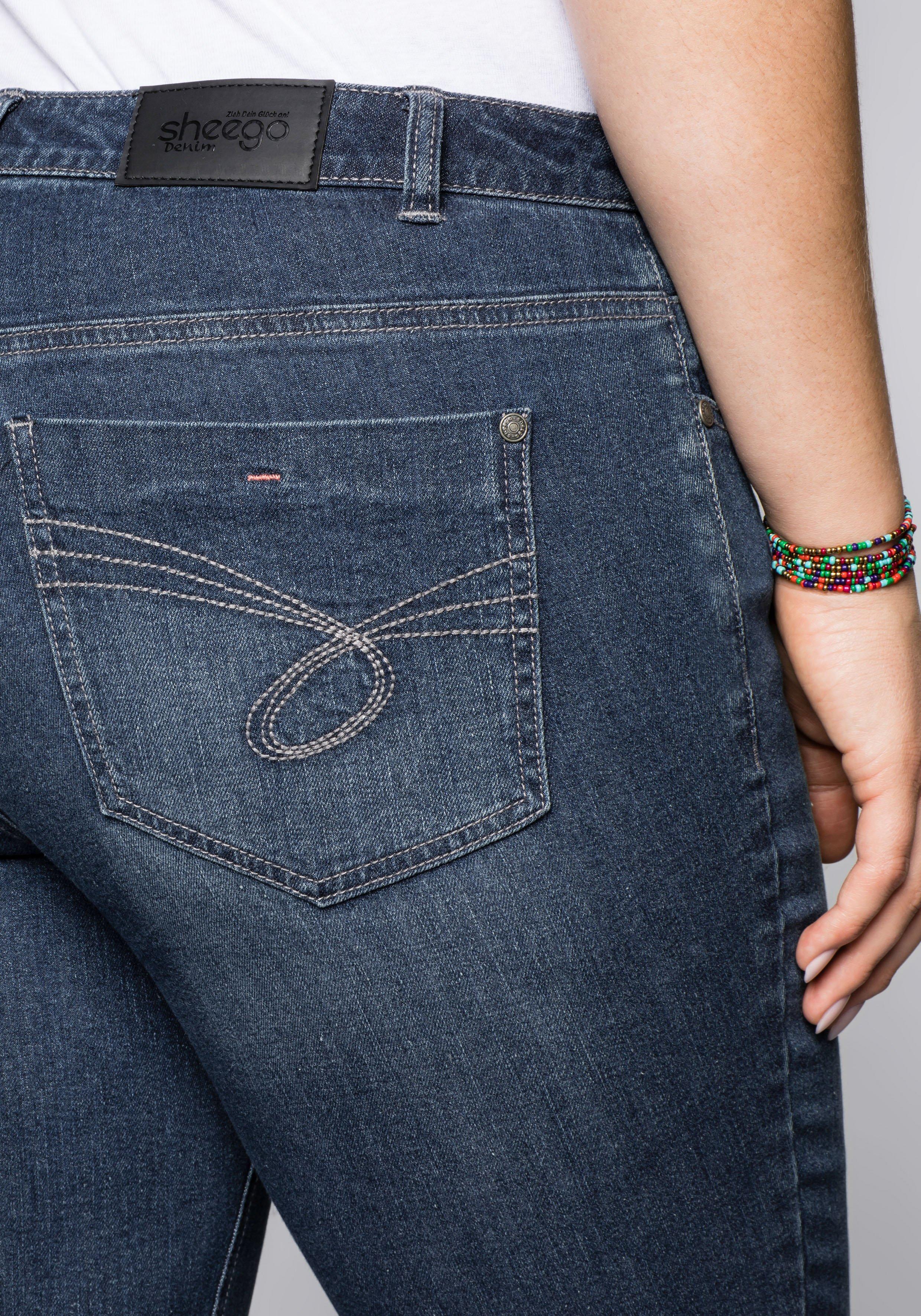 Schmale Stretch-Jeans mit Waschung