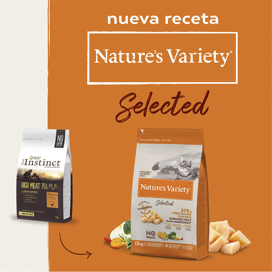 Frango esterilizado selecionado para gatos da Nature's Variety.