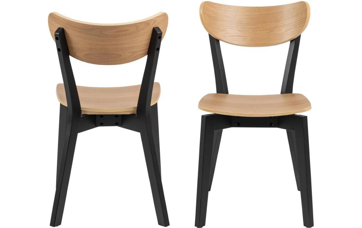Stuhl Roxby 2 Stück, Nature/Schwarz<br>Esszimmerstuhl