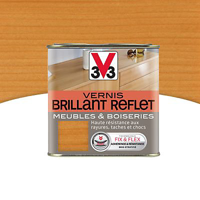 Vernis meubles et boiseries V33 Brillant reflet chêne doré brillant 0,5L