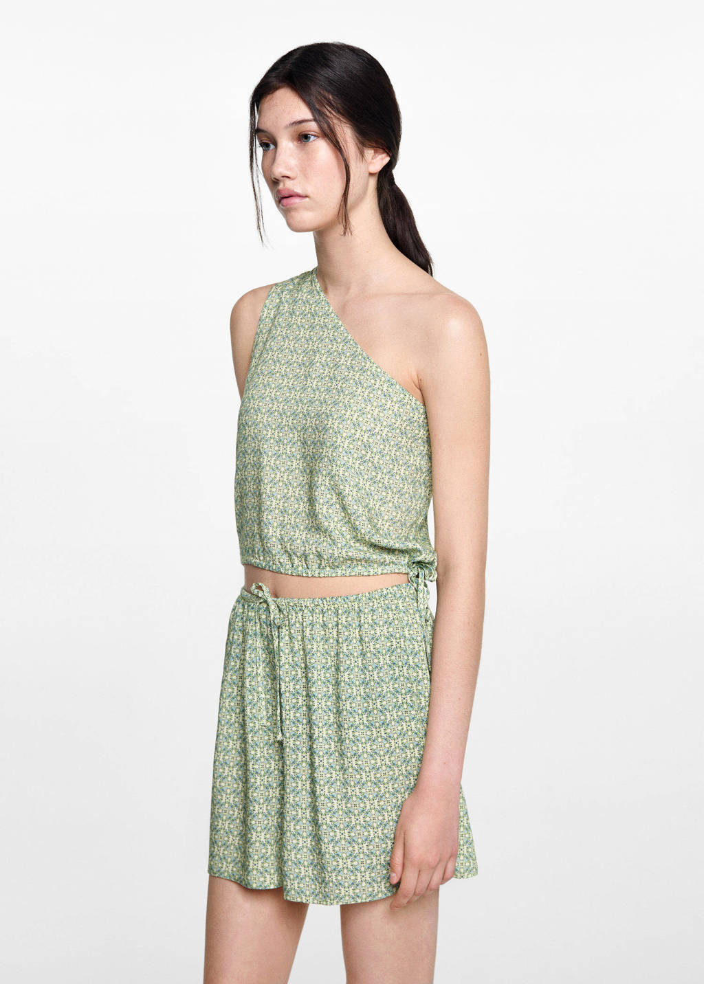 MANGO TEEN casual short met all over print groen