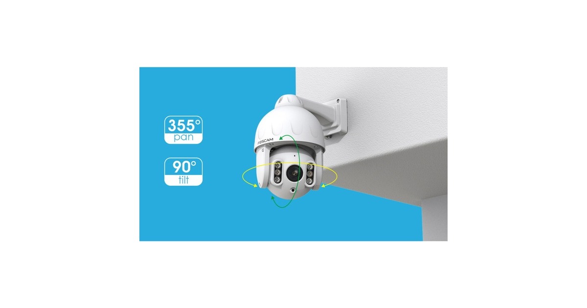 FoscamSD8EP, 4K/8MP PoE PTZ buiten beveiligingscamera  (Wit)