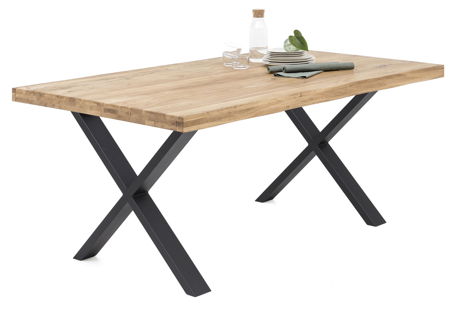 vito Esstisch SIGA X-I 180 x 100 cm schwarz /Eiche geölt