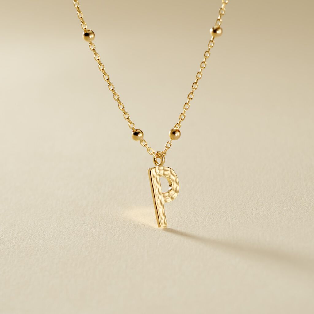 Collier Plaqué Or Jaune Lettra