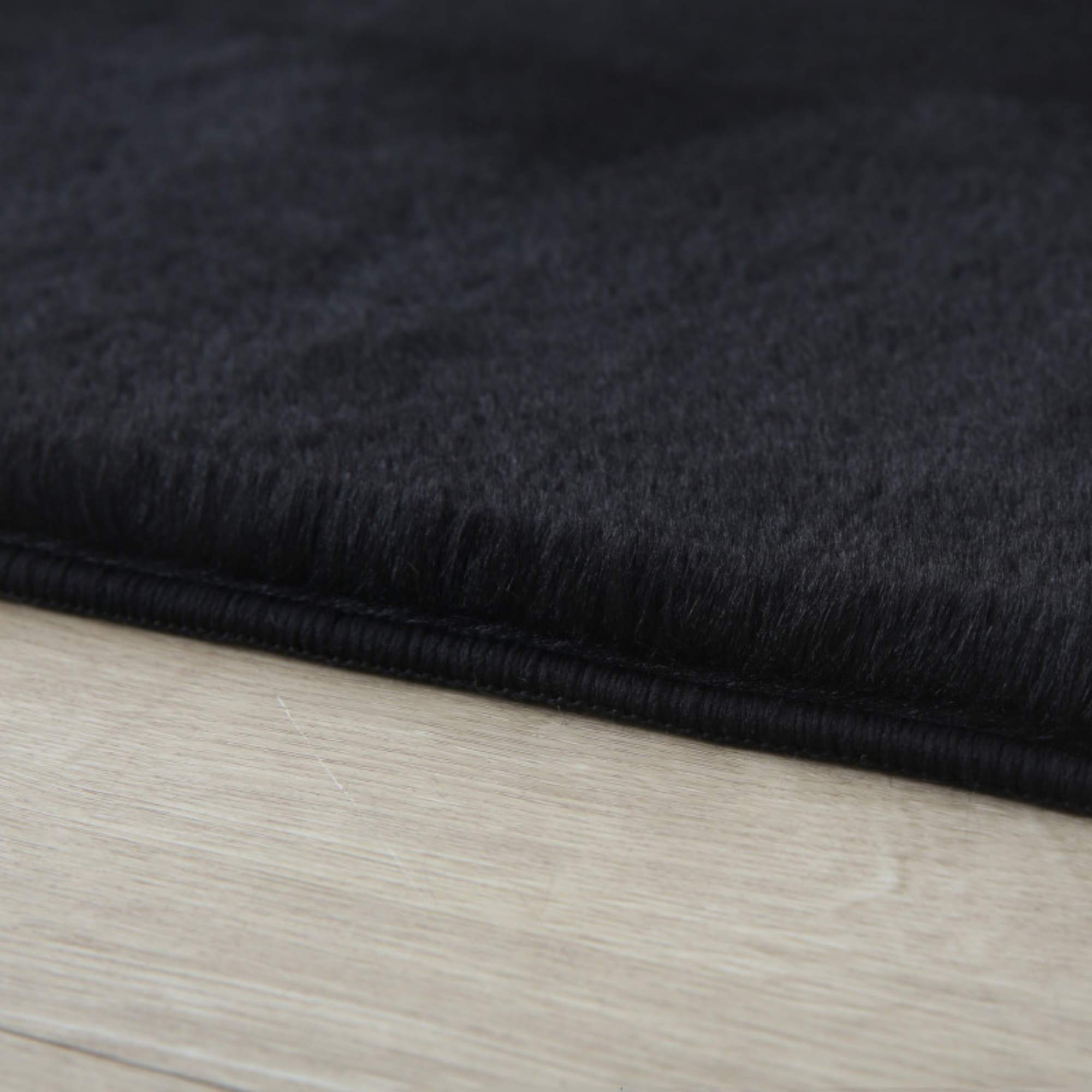 Weicher Hochflor Teppich Wohnzimmer Einfarbig, Felloptik, Flauschig, Rutschfest,