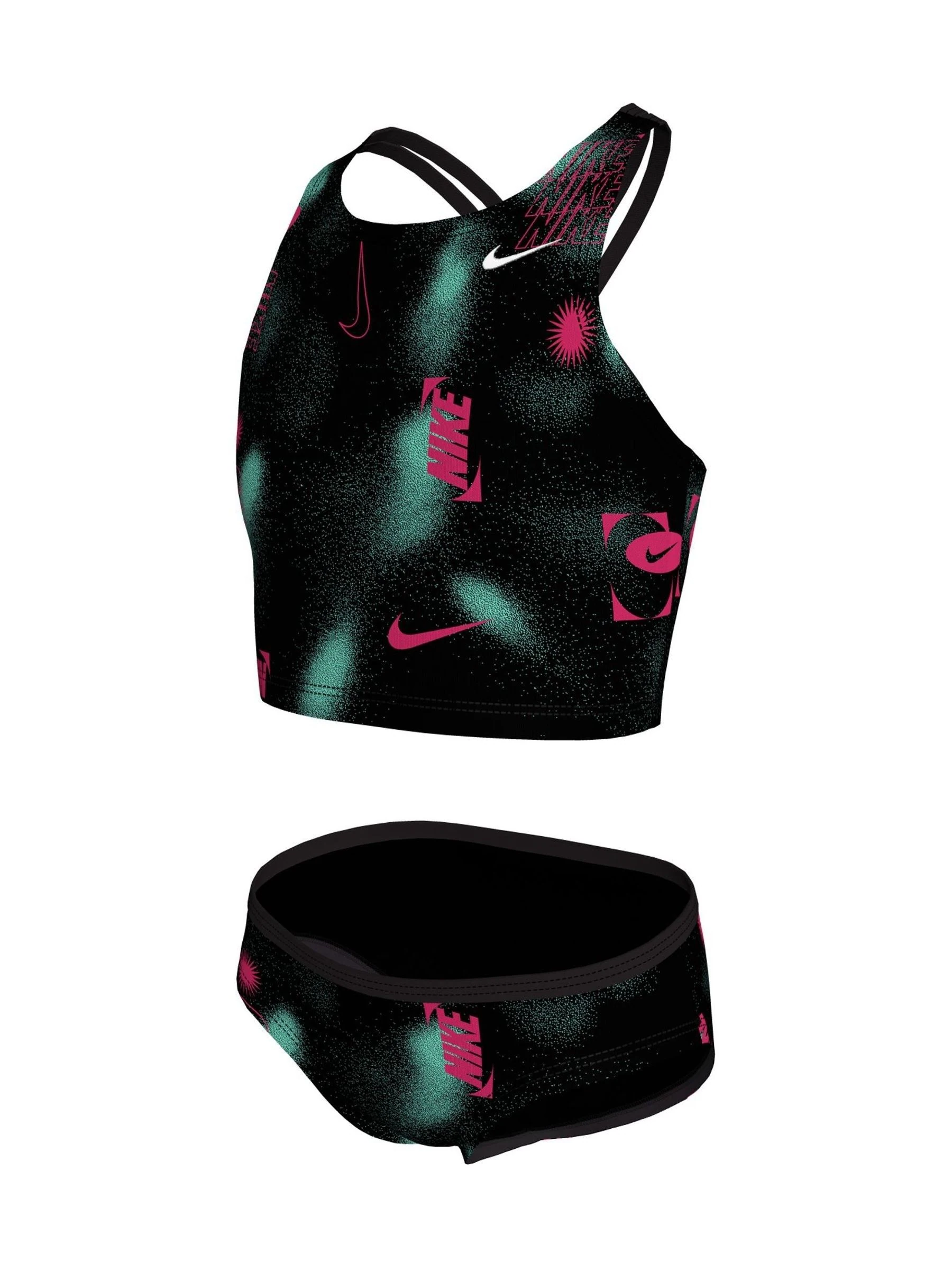 Zwart - Nike Merk Blast Spiderback Midkini Bikini Set