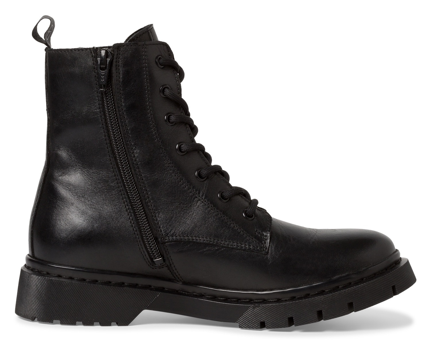 Tamaris Schnürboots  , Schnürstiefelette, Chunky Boots mit logobedruckter Anziehlasche