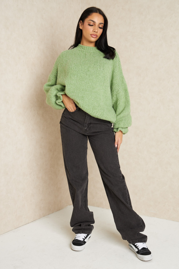 Pull en laine vert