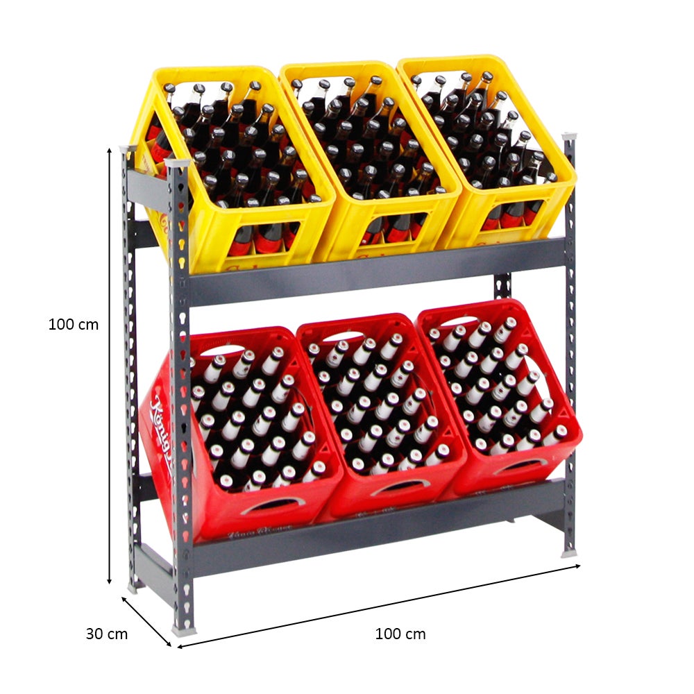 PROREGAL Drankkrattenplank, Camel, HxBxD 100 x 100 x 30 cm, Antraciet