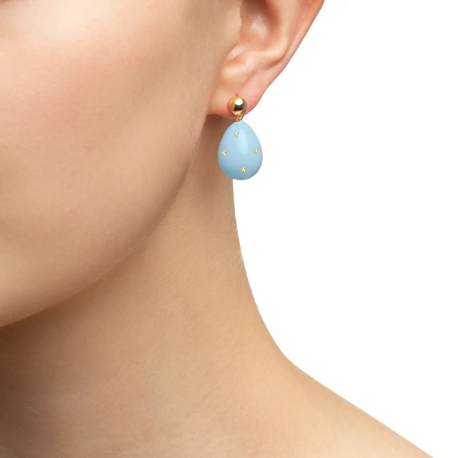 Eshvi  Mini Drop Stars øreringe - Baby Blue