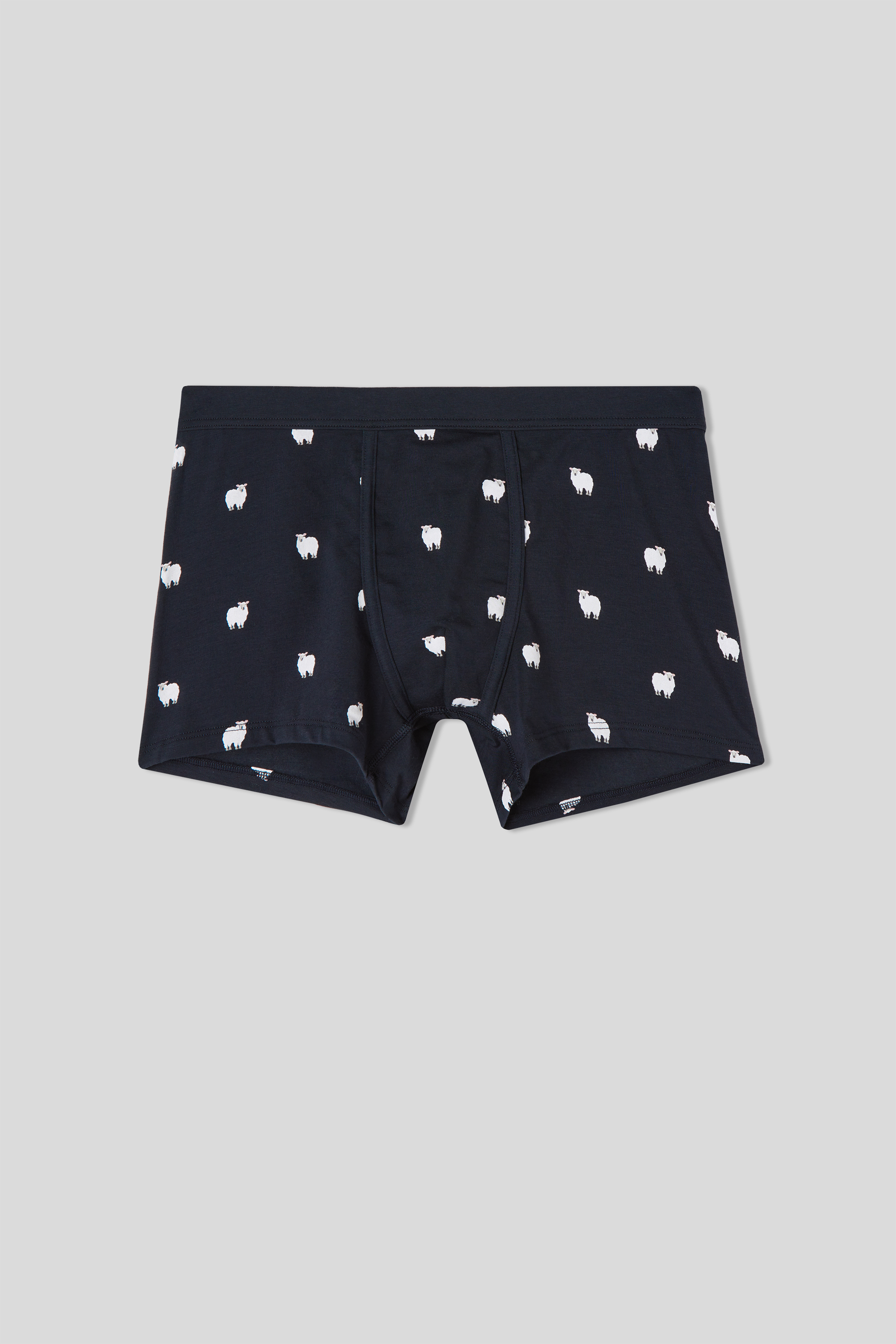 Cuecas boxer elásticas em algodão Supima® com forro de lã de ovelha.