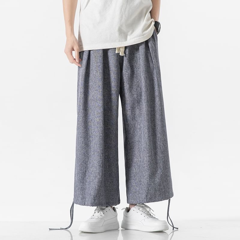 Bay Go Mall - Cropped broek met wijde pijpen en trekkoord in de taille