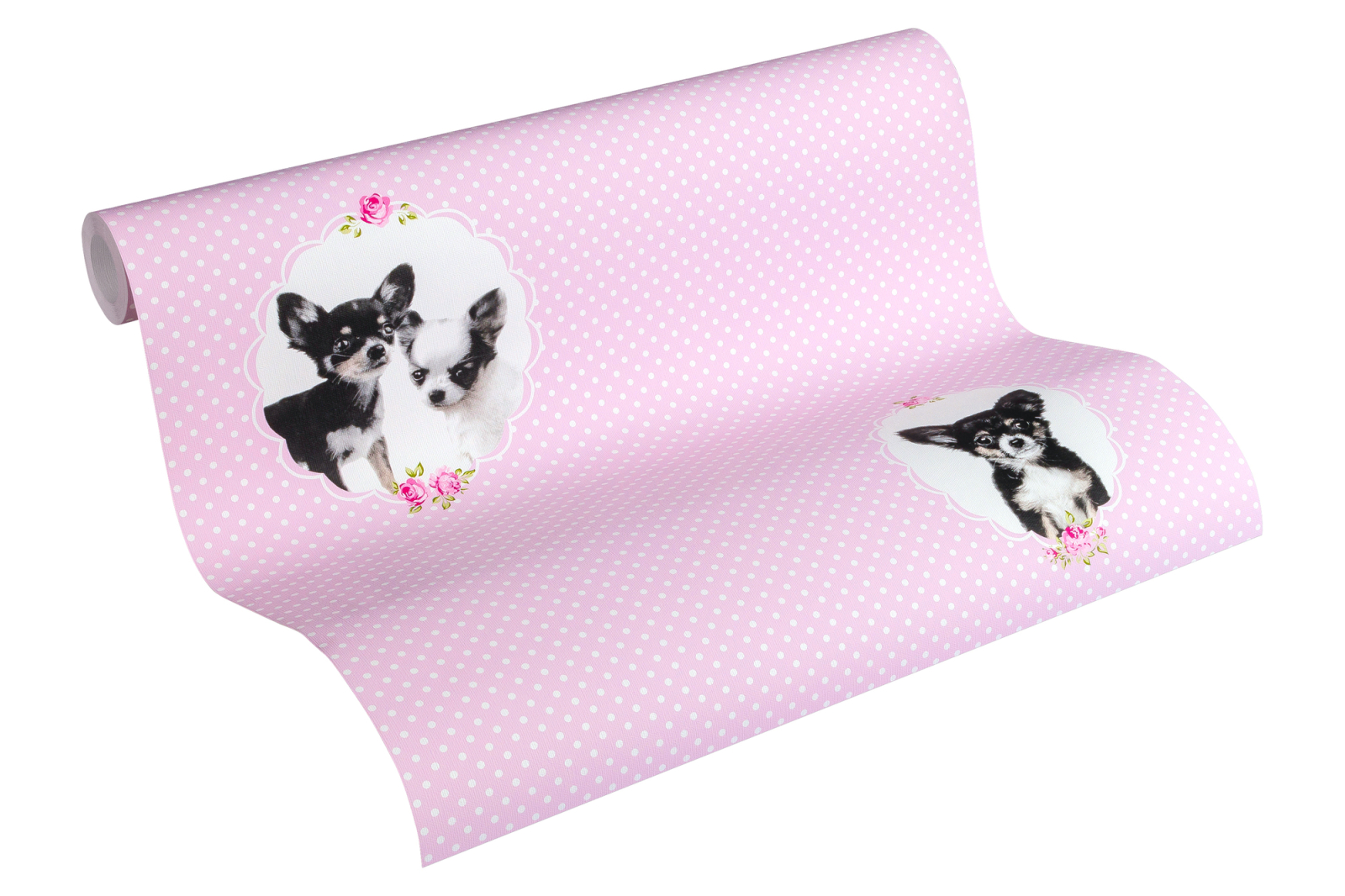 Vliestapete LITTLE STARS - rosa-schwarz - 10 Meter