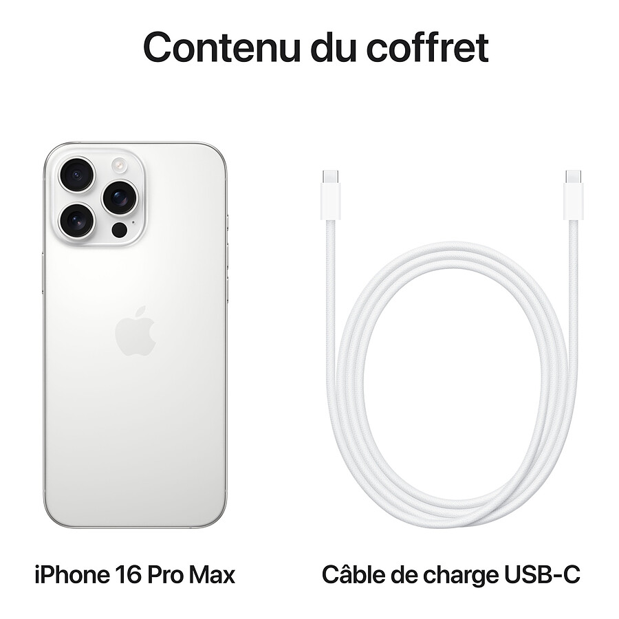Apple iPhone 16 Pro Max (Titane blanc) - 256 Go