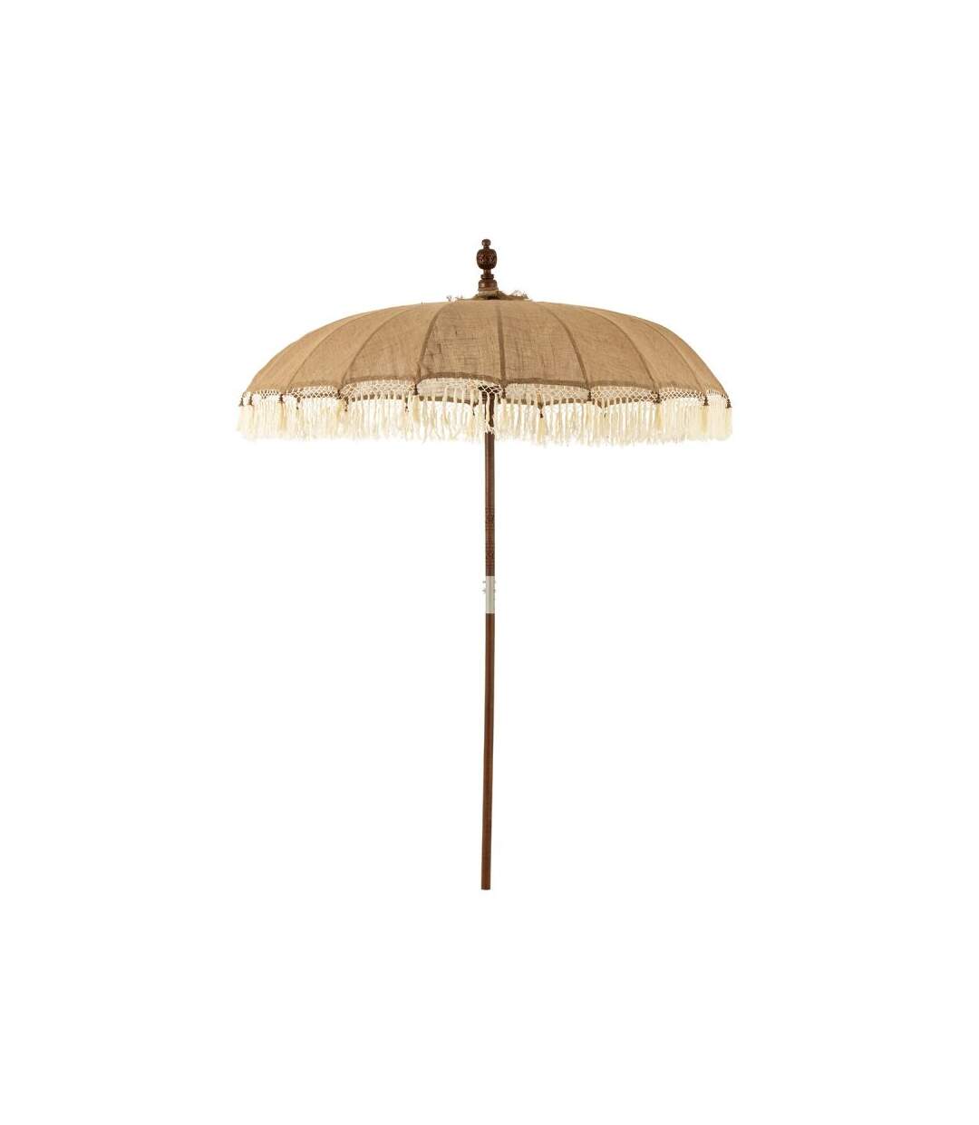 Paris Prix - Parasol Déco En Jute pompons 267cm Beige