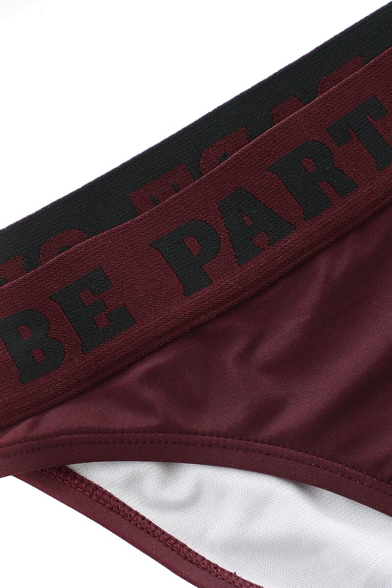 Bas De Bikini Rouge Foncé Avec Inscriptions | RED by EMP Bas de bikini