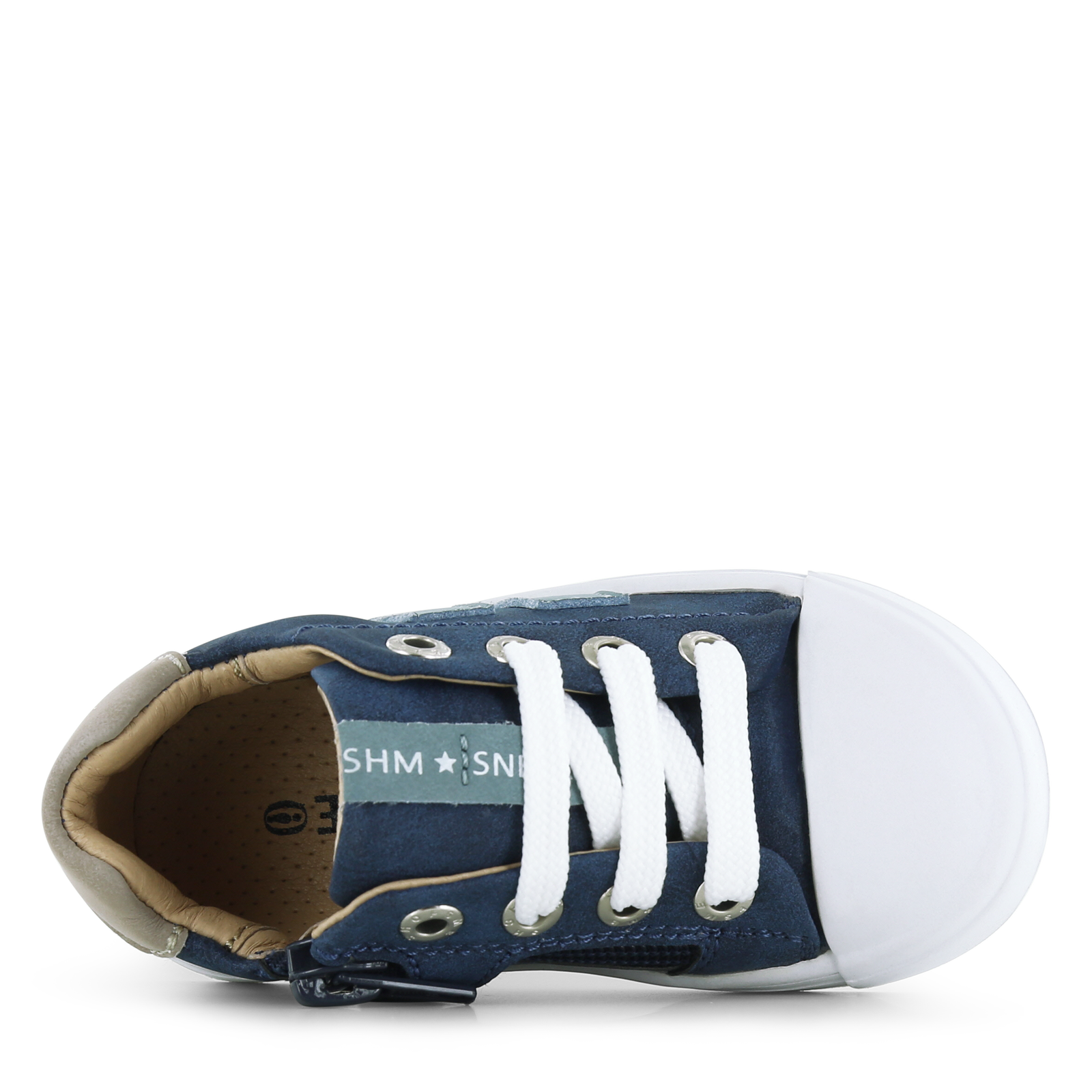 Shoesme donkerblauwe sneaker met stripings Microleer | Jongens schoenen