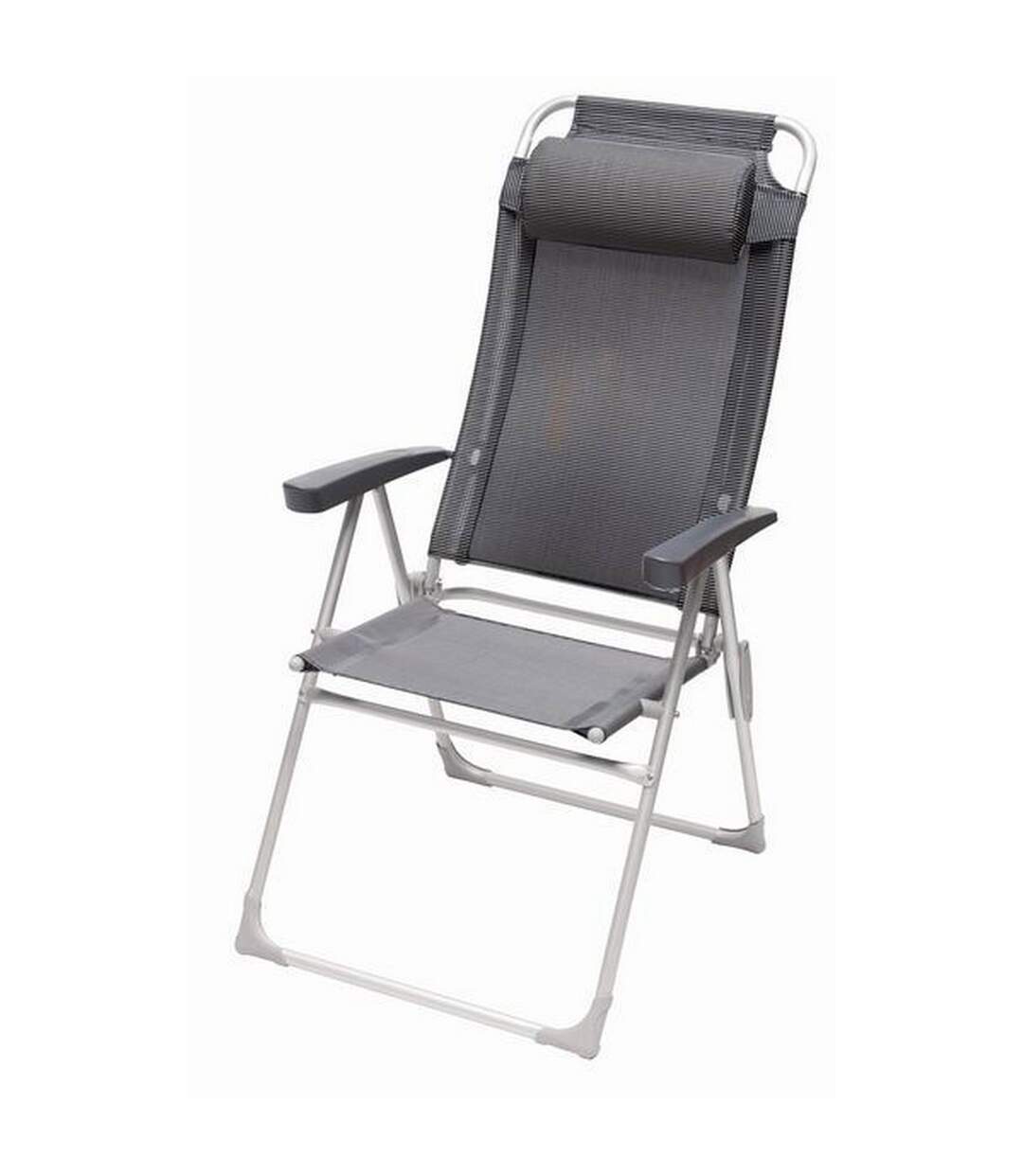 Camp 4 - Chaise de camping MALAGA COMPACT (Noir/Argent) (Taille unique) - UTMD607