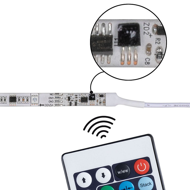 Strip LED intégré dimmable autocollant SimpLED Paulmann 19W 650lm blanc mat L.10m x H.0,3 x P.0,3cm