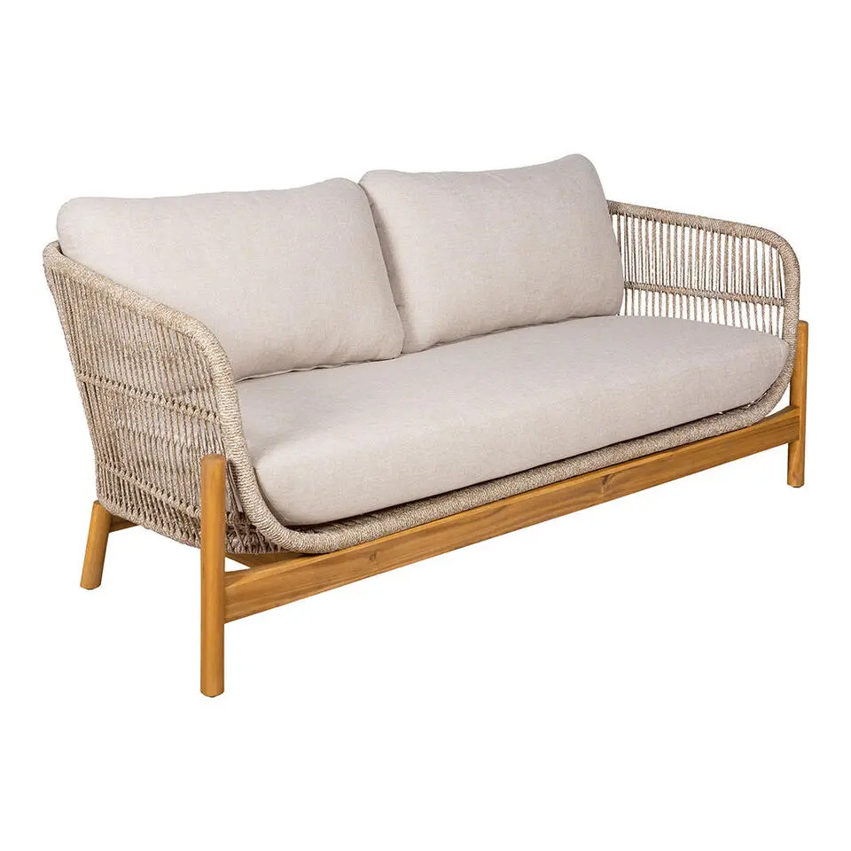 Hioshop Terracina Tu bank inclusief kussen bruin- beige