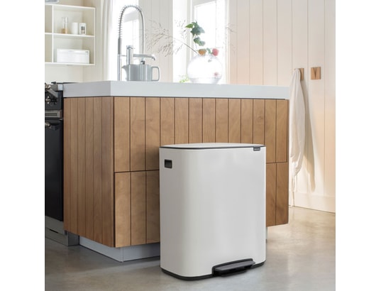 BRABANTIA - Poubelle à pédale Bo Pedal Bin, 2 seaux de 30L - Blanche 211447