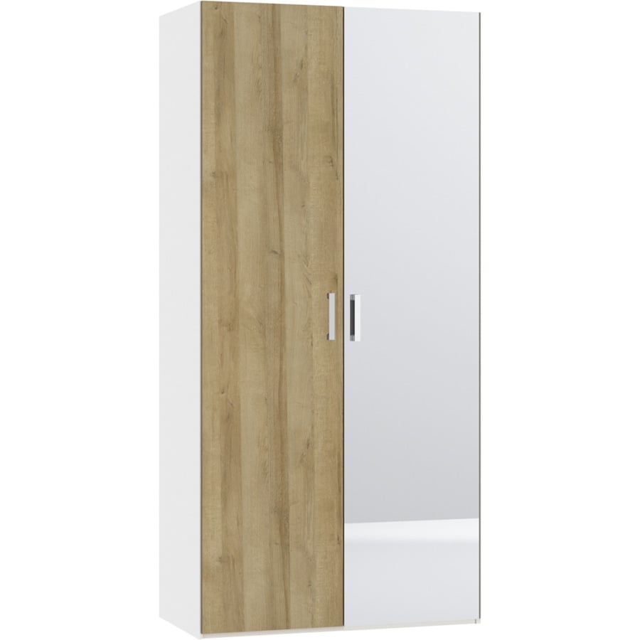 Schrank Schweizer 110 Eiche Natur weiss 102 x 215 x 59 cm, 102 cm