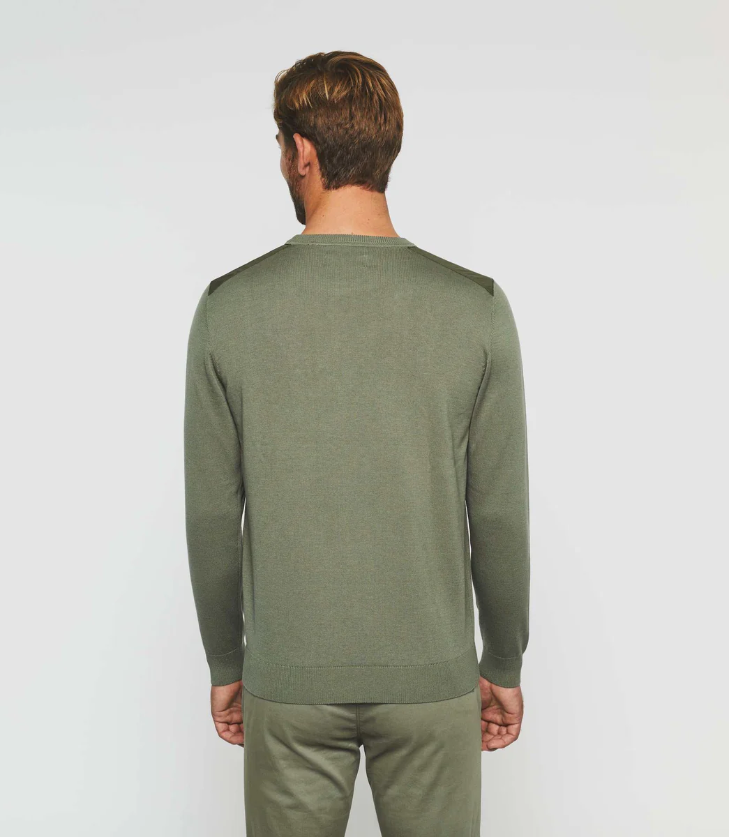 Pull col rond kaki 