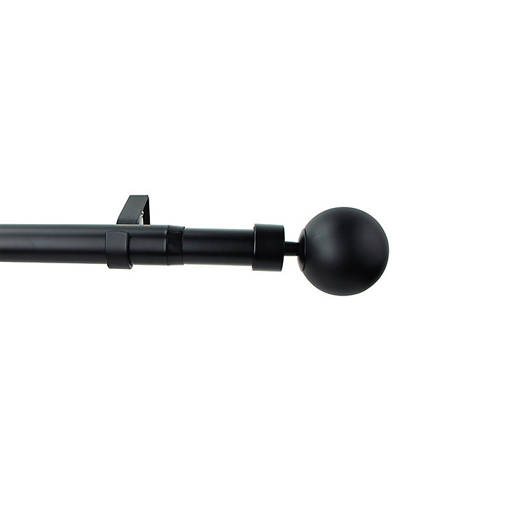Kit de tringle à rideau extensible embout boule Araxos GoodHome 200/330 cm, Ø25/28mm noir