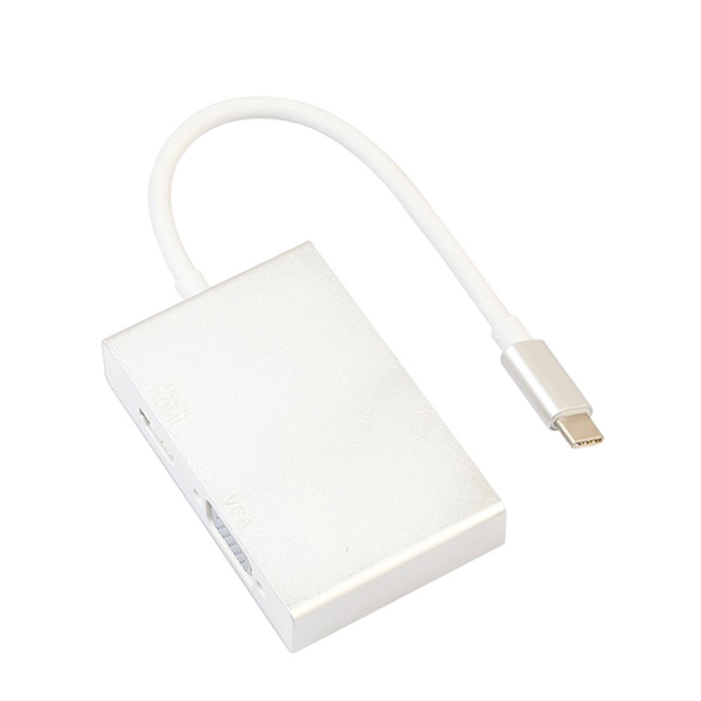 USB C auf VGA / HDMI / DVI / USB Apple MacBook Pro (ab 2016) / MacBook Air (2018) - Silber