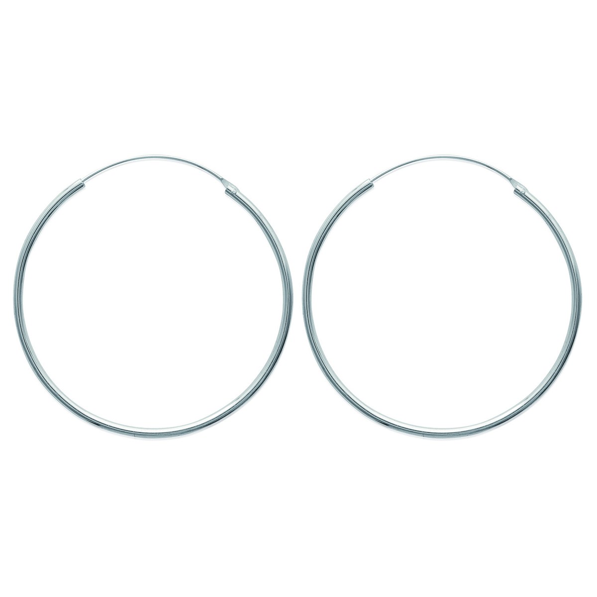 Créoles Brillaxis argent rhodié 50mm